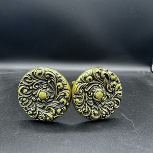 Vintage set of brass heavy curtain tie backs
